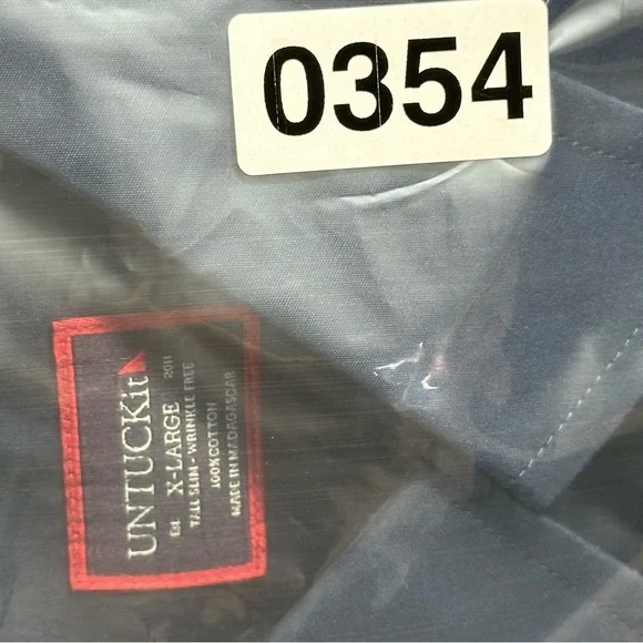 NWT UNTUCKit Castello Navy Blue Wrinkle Free Shirt XL Tall Slim - Picture 15 of 15